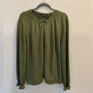 Olive green H by Halston bomber style jacket